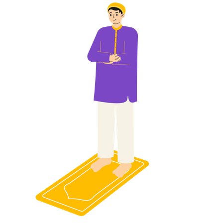 Muslim Man doing Praying  Illustration