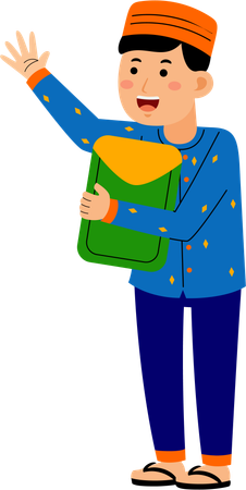Muslim man donating money  Illustration