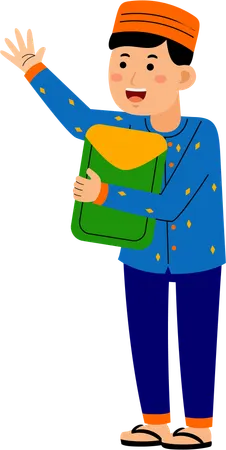 Muslim man donating money  Illustration
