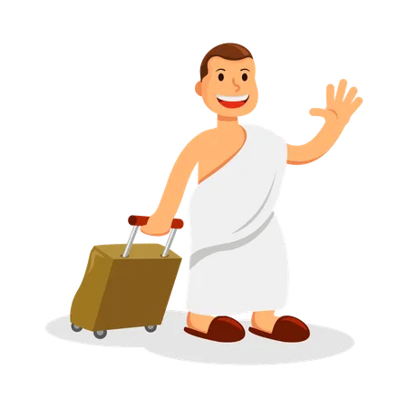 Muslim man going for hajj  Illustration