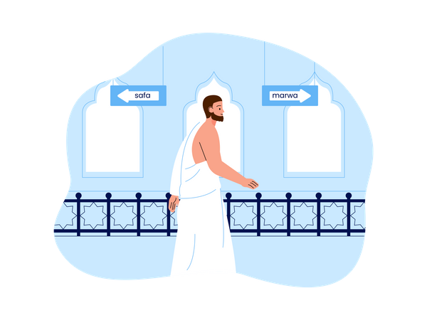 Muslim man going for prayer  Illustration