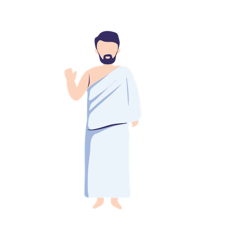 Muslim man in ihram Illustration