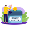 illustration paying zakat fitrah
