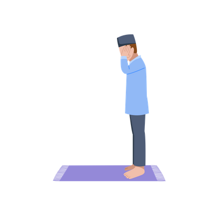 Muslim man pray Illustration
