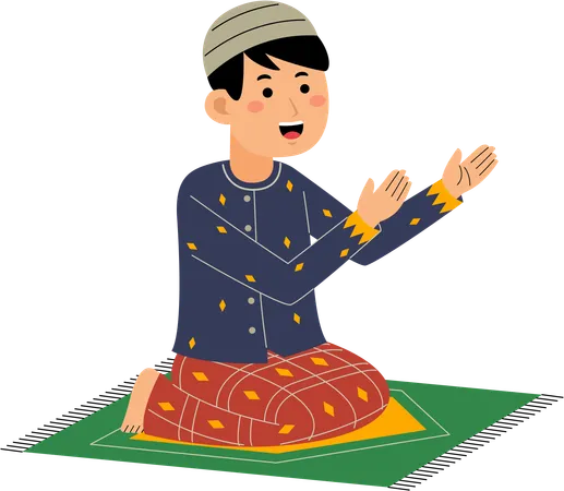 Muslim man pray  Illustration