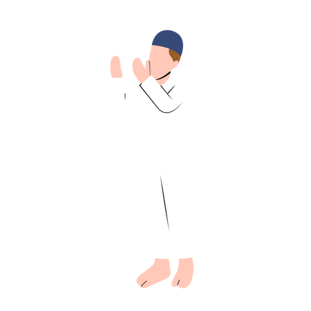 Muslim Man Praying  Illustration