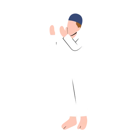 Muslim Man Praying  Illustration