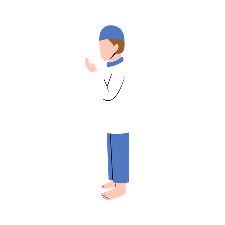 Muslim Man Praying  Illustration