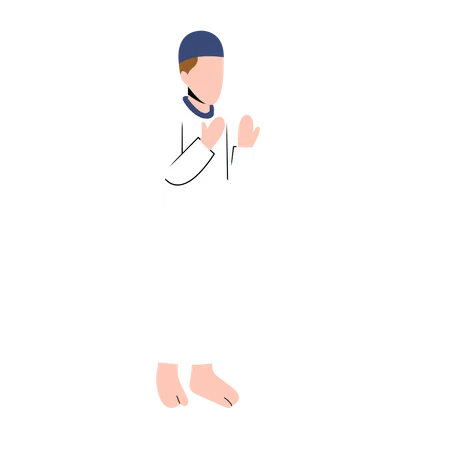 Muslim Man Praying  Illustration