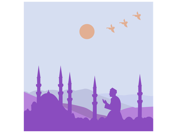 Muslim man praying  Illustration