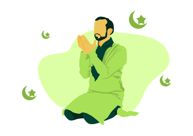 Muslim man praying  Illustration