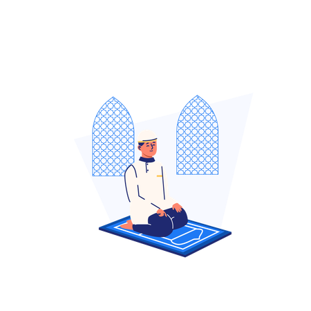 Muslim Man Praying  Illustration