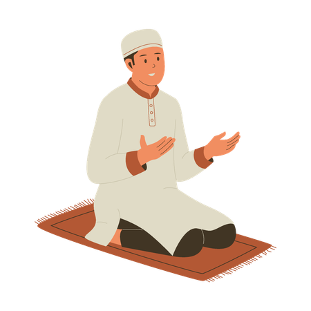 Muslim man praying  Illustration