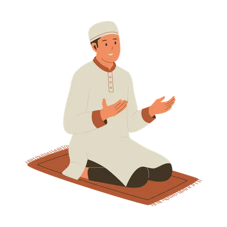 Muslim man praying  Illustration