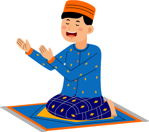 Muslim man praying  Illustration