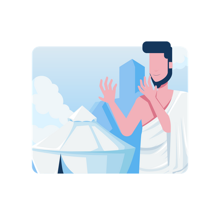 Muslim man praying  Illustration