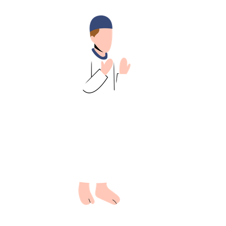 Muslim Man Praying  Illustration