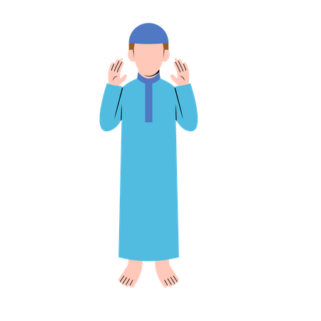 Muslim man praying  Illustration