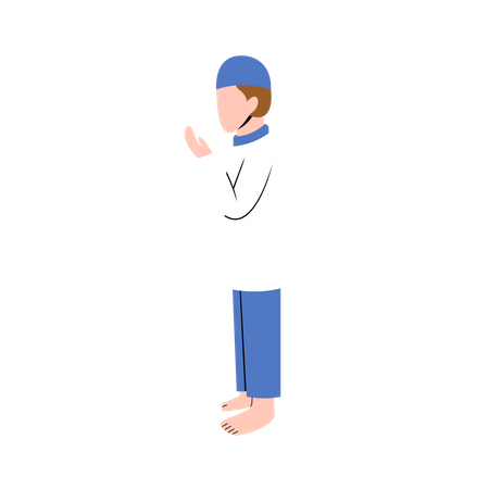Muslim Man Praying  Illustration