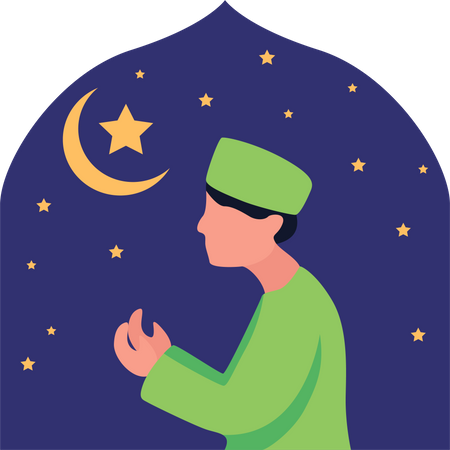 Muslim man praying  일러스트레이션