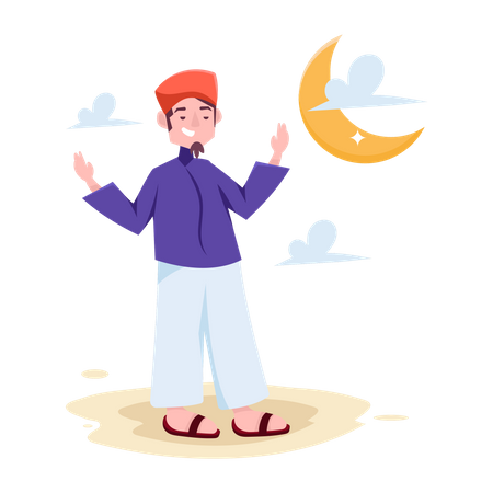 Muslim man praying  Illustration