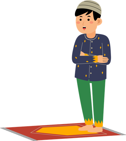 Muslim man praying  Illustration