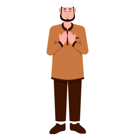 Muslim Man Praying in month of Ramadan  Illustration