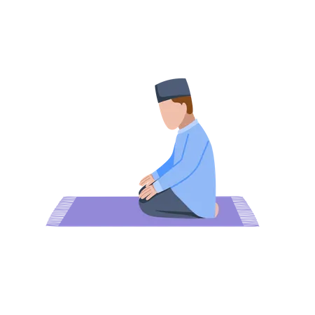 Muslim man praying pose  Illustration