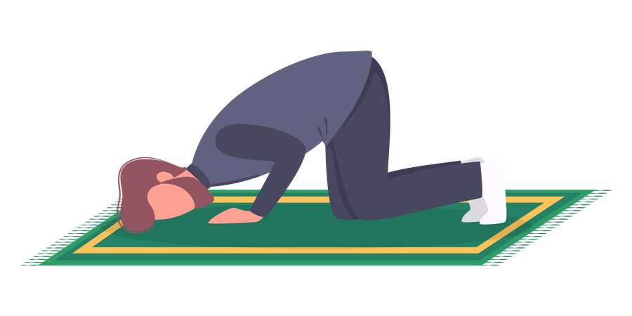 Muslim man praying position  Illustration