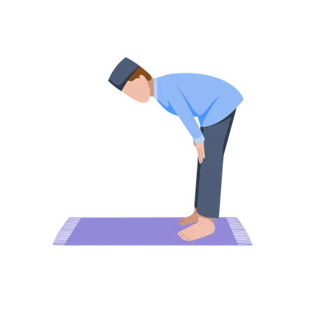 Muslim man praying position  イラスト