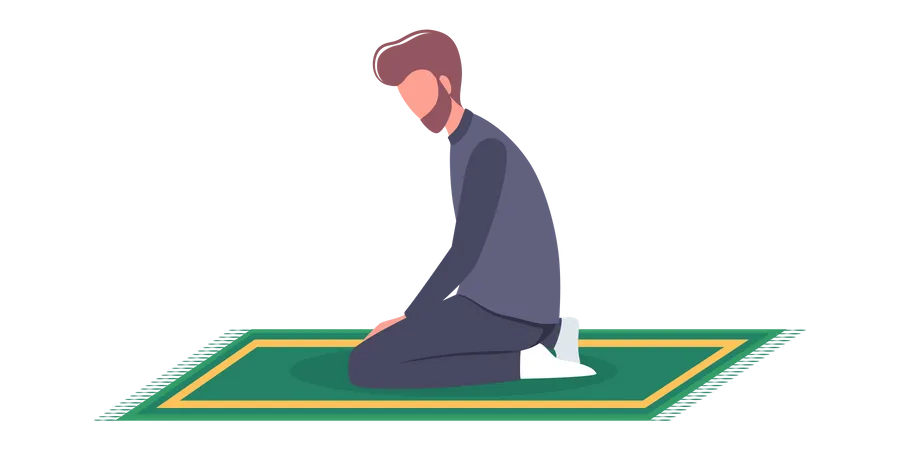 Muslim man praying position  Illustration