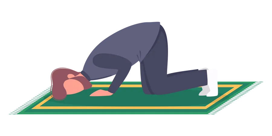 Muslim man praying position  Illustration