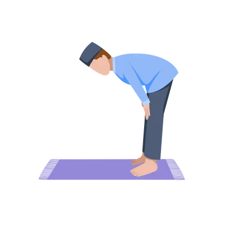 Muslim man praying position  Illustration