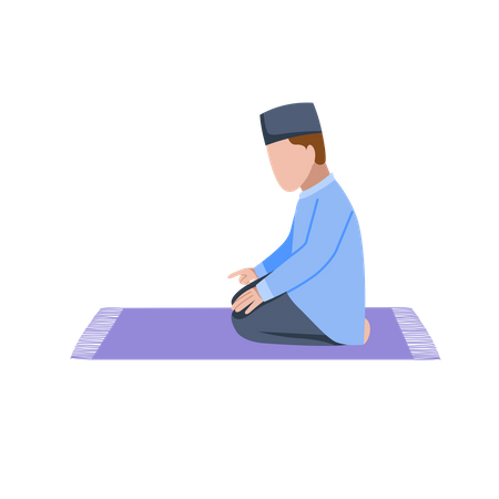 Muslim man praying position  Illustration