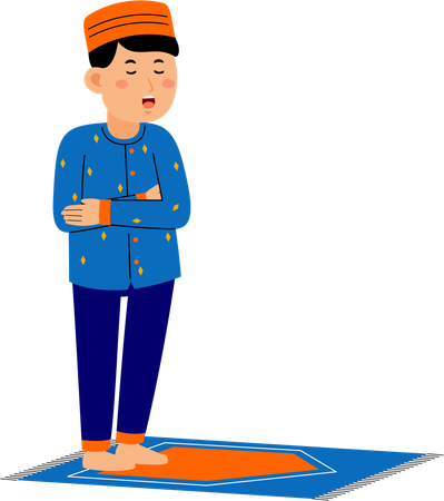 Muslim man praying position  Illustration