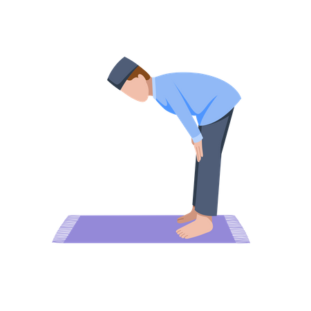 Muslim man praying position  Illustration