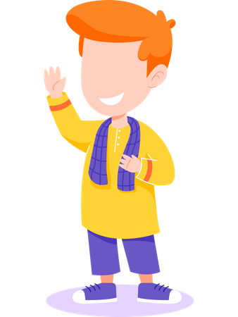 Muslim man raising hands  Illustration