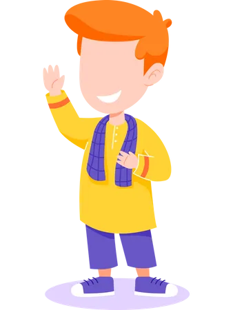 Muslim man raising hands  Illustration