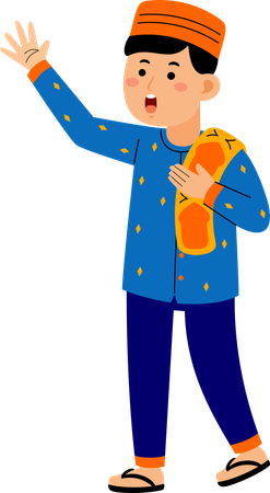 Muslim man saying hello  Illustration