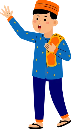 Muslim man saying hello  Illustration