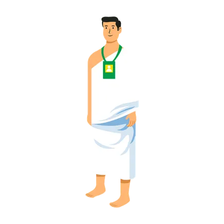 Muslim man standing  Illustration