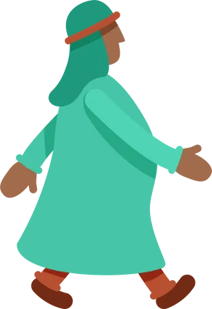 Muslim man walking Illustration