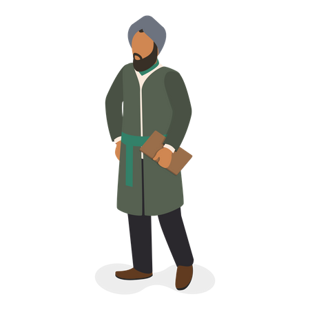 Muslim man with book  Illustration