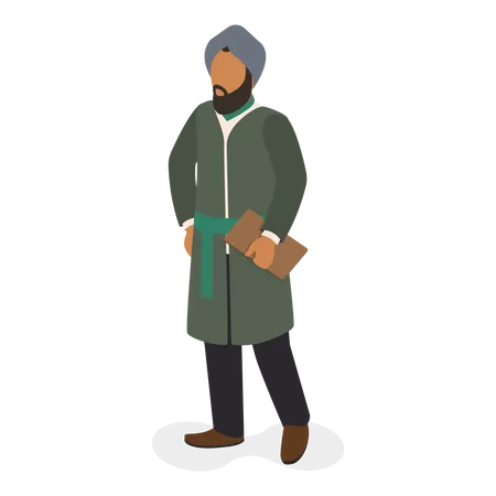 Muslim man with book  Illustration