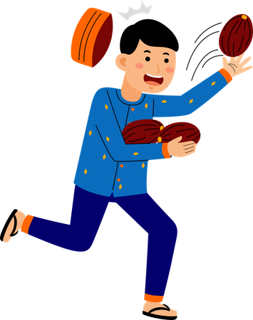 Muslim man with dates  Illustration