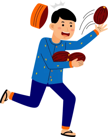 Muslim man with dates  Illustration