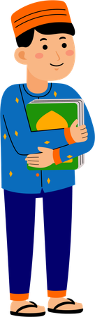 Muslim man with quran  Illustration