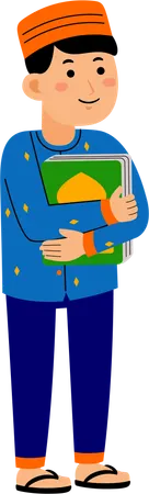 Muslim man with quran  Illustration