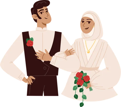 Muslim married couple  Illustration