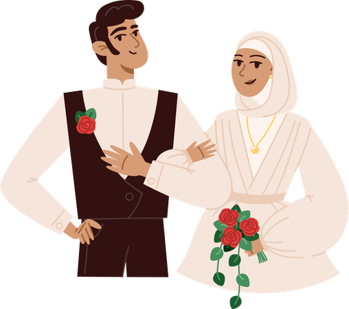 Muslim married couple  Illustration